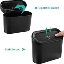 Car Trash Bin Hanging Vehicle Garbage Dust Case Storage Box Plastic Pressing Square Trash Can Type Auto Car Supplies